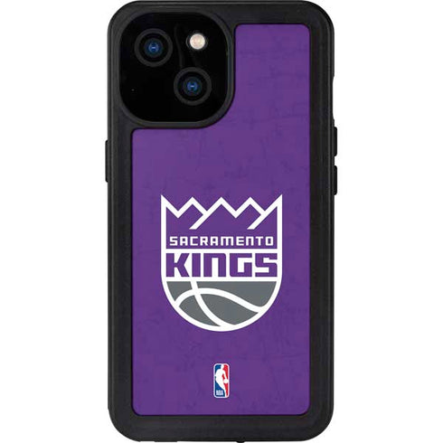 NBA Sacramento Kings Distressed iPhone 15 Waterproof Case